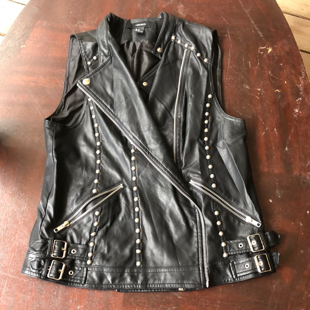 Forever 21 Black biker vest